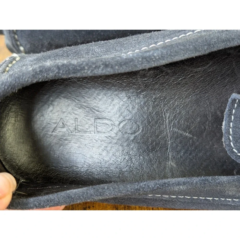 ALDO Men Suede Bit Loafers 11 Blue Driving Shoes Moccasins Slip On Carey Carey